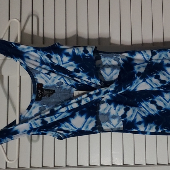 Blue and white Size small maxi with slits - Picture 1 of 4